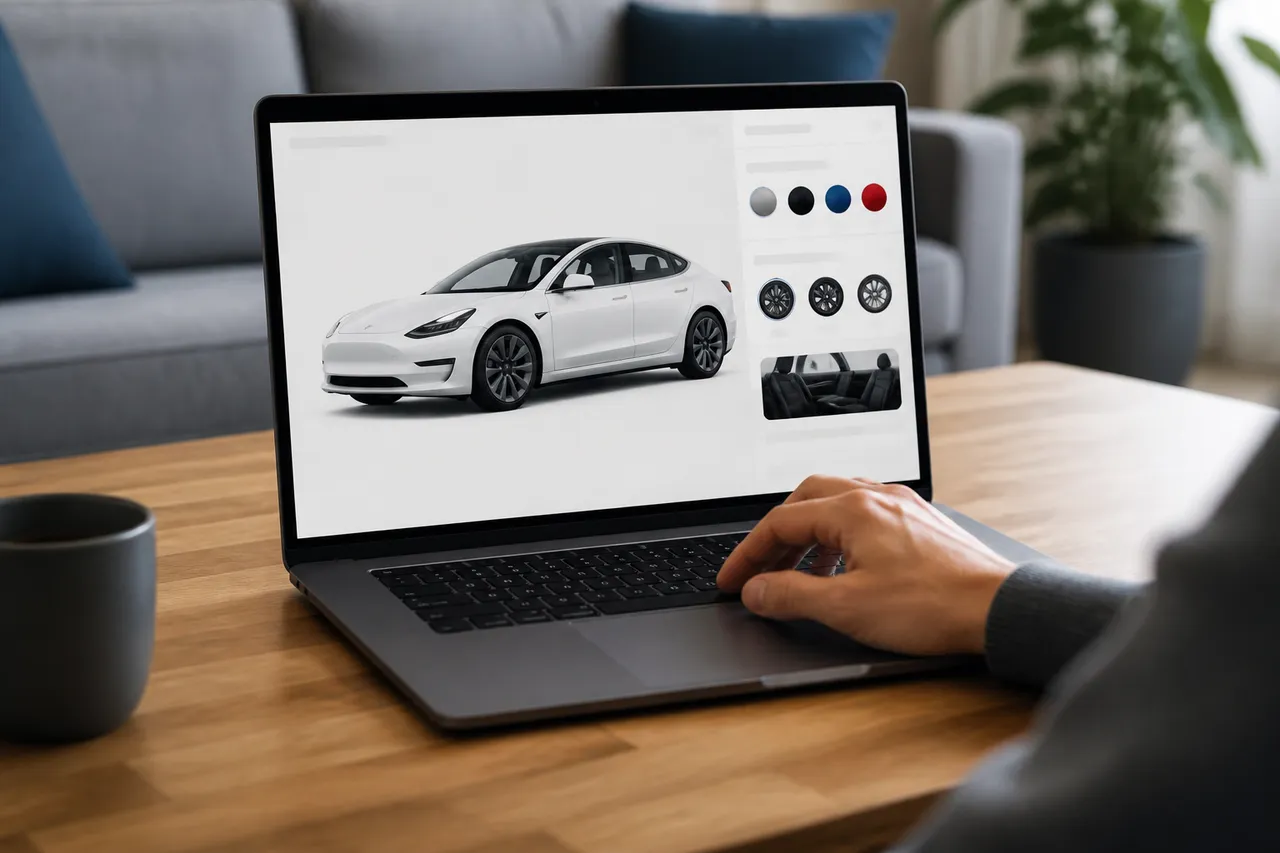 Configurer une Tesla Model Y en ligne