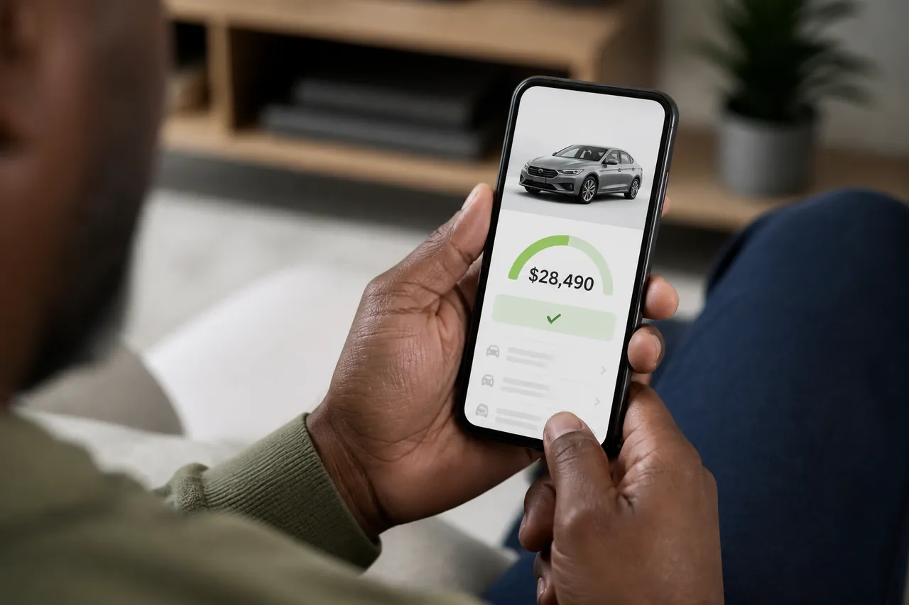 Cote gratuite d'une voiture sur smartphone