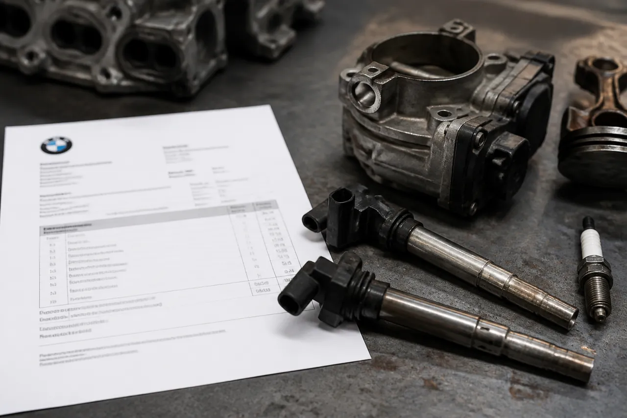 Facture de réparation BMW liée au groupe propulseur