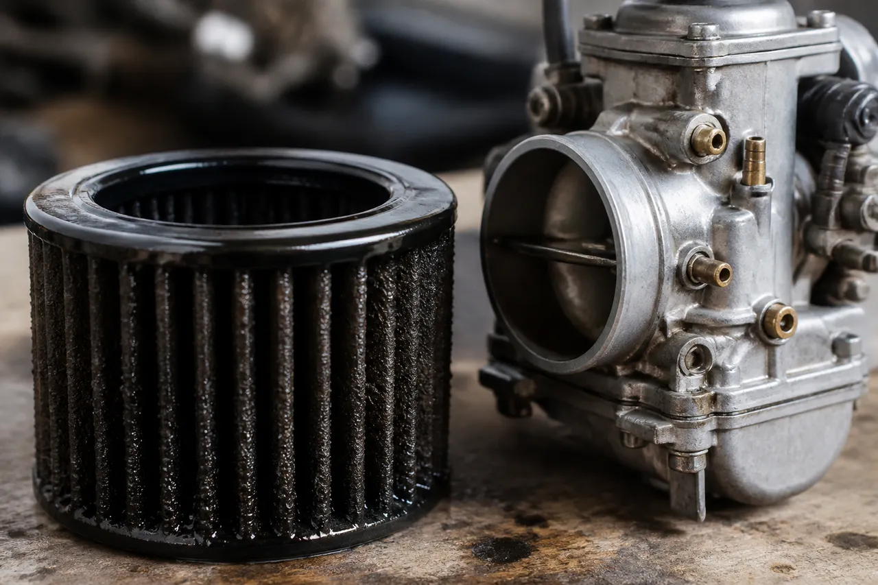 Filtre à air imbibé d'essence sur carbu défectueux