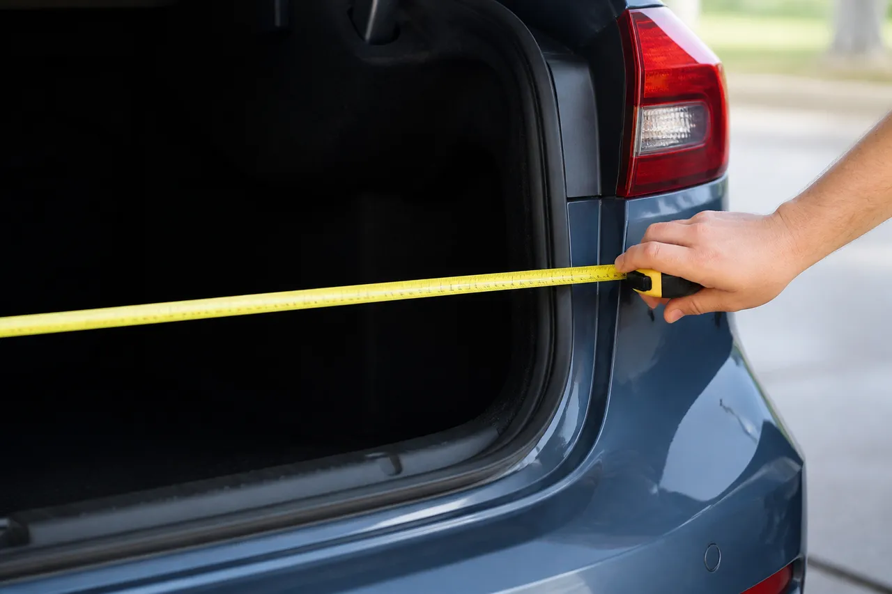 Mesure de l'ouverture du coffre de Clio 3